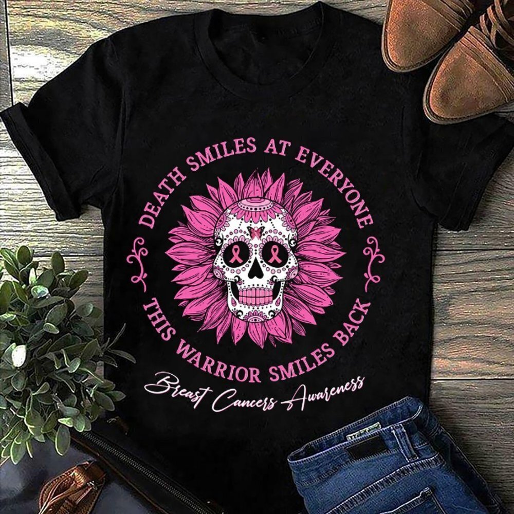 Skull Breast Cancer Awareness Unisex Shirt Gift For The Warrior Shirt
